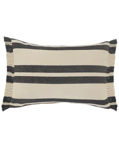 Lr Home Hailey Striped Lumbar Pillow With Fringe In Multi