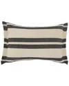 Lr Home Hailey Striped Lumbar Pillow With Fringe In Gray
