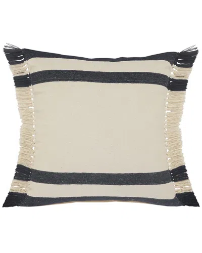 Lr Home Hailey Striped Throw Pillow With Fringe In Neutral