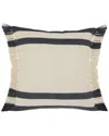 Lr Home Hailey Striped Throw Pillow With Fringe In Blue