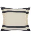 Lr Home Hailey Striped Throw Pillow With Fringe In Blue