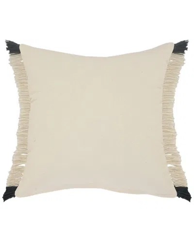 Lr Home Hailey Striped Throw Pillow With Fringe In Neutral