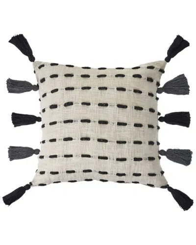 Lr Home Hailey Tasseled Modern Throw Pillow In Black