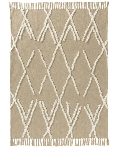 Lr Home Hand-woven Throw Blanket 50 X 60 In Neutral