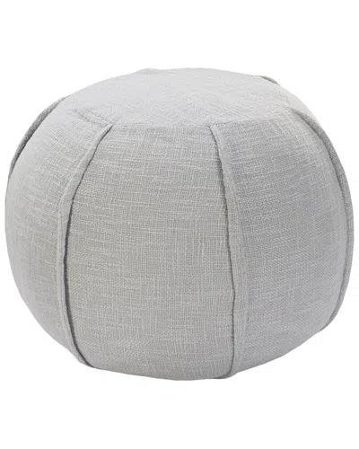 Lr Home Handcrafted Solid Gray Pleated Pouf In Grey