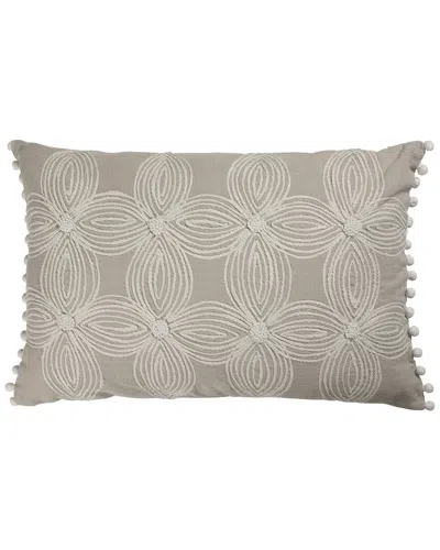 Lr Home Handmade Floral Throw Pillow In Gray