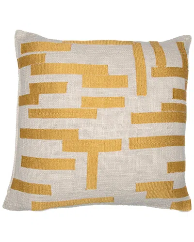 Lr Home Hand-woven Throw Pillow 24 X 24 In Gold