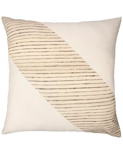 Lr Home Hand-woven Throw Pillow 24 X 24 In Neutral
