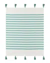 Lr Home Harrison Striped Hand-woven Throw Blanket In Blue