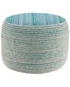 Lr Home Helan Aqua/white Striped Ottoman Pouf In Blue