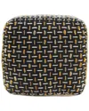Lr Home Helan Black/yellow Geometric Ottoman Pouf In Black