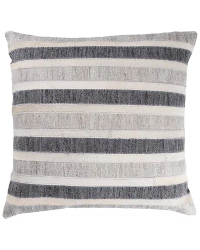 Lr Home High Contrast Faux Leather Hide Throw Pillow In Charcoal