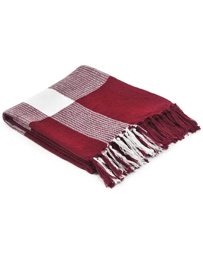 Lr Home Hipolyta Tartan/plaid Hand-woven Throw Blanket In Red