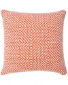 Lr Home Ingrid Diamond Delight Woven Geometric Throw Pillow In Orange