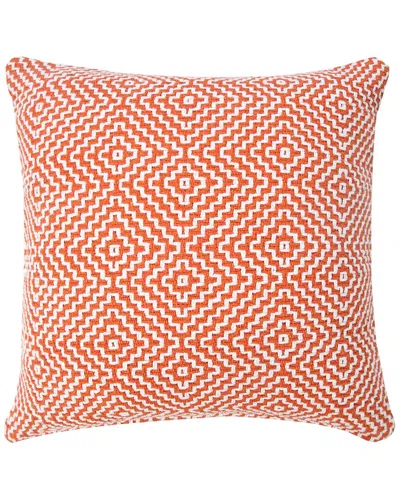 Lr Home Ingrid Diamond Delight Woven Geometric Throw Pillow In Orange
