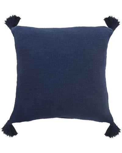 Lr Home Ingrid Unique Neutral Solid Throw Pillow In Blue
