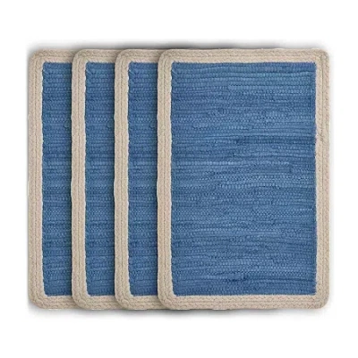 Lr Home Iris Border 4 Pack Placemat In Blue