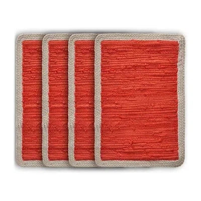 Lr Home Iris Border 4 Pack Placemat In Red