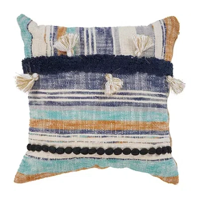 Lr Home Irris Stripe Square Throw Pillow In Blue