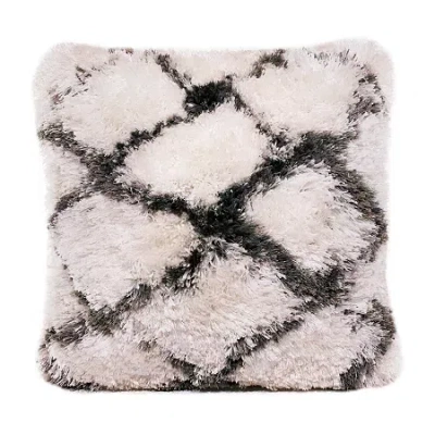 Lr Home Jane Geometric Square Throw Pillow In White