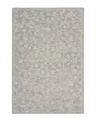 Lr Home Journey Justino Contemporary Floral Filigree Wool Area Rug In Gray
