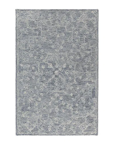 Lr Home Justino Contemporary Floral Filigree Wool Area Rug In Blue