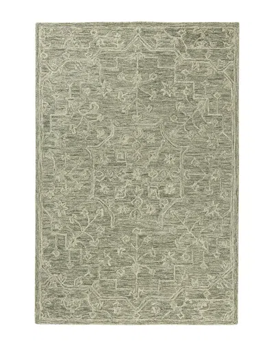 Lr Home Justino Contemporary Floral Filigree Wool Area Rug In Green