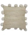 Lr Home Jute & Pom Pom Bordered Throw Pillow
