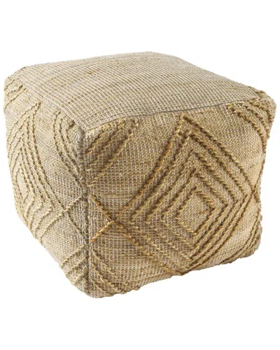 Lr Home Laeli Modern Farmhouse Diamond Handmade Textured Jute Pouf In Brown