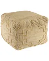 Lr Home Laeli Modern Farmhouse Trellis Handmade Textured Jute Pouf In Brown