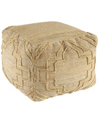 Lr Home Laeli Modern Farmhouse Trellis Handmade Textured Jute Pouf In Brown