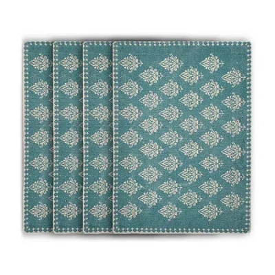 Lr Home Lyla Damask 4 Pack Placemat In Blue