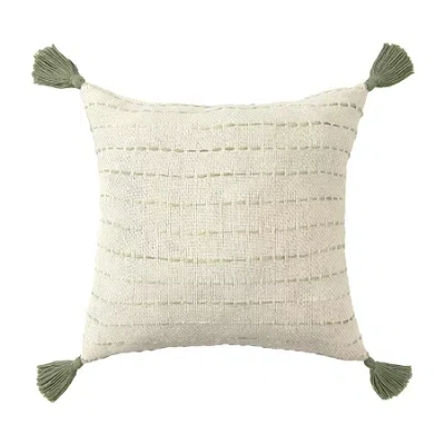 Lr Home Lyn Stripe Square Throw Pillow In Green