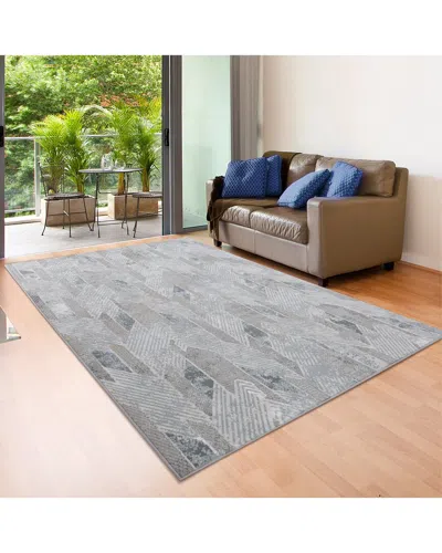 Lr Home Madelyn Herringbone Contemporary Rug In Blue