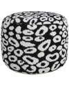 Lr Home Madilyn Black/white Abstract Ottoman Pouf In Black