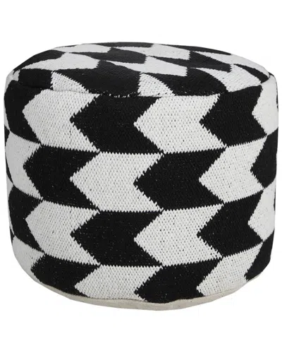 Lr Home Madilyn Black/white Chevron Ottoman Pouf