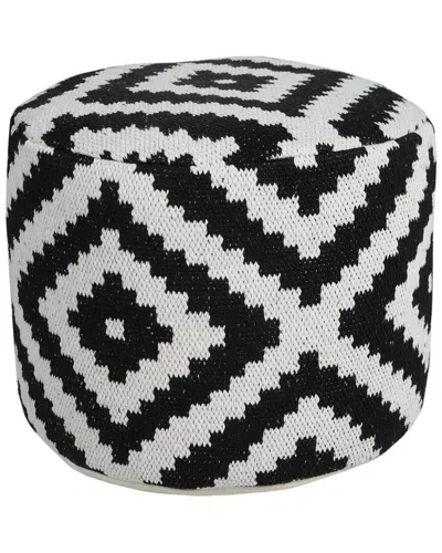 Lr Home Madilyn Black/white Diamond Ottoman Pouf