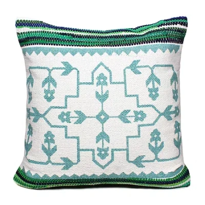 Lr Home Mali Geometric Square Throw Pillow In Blue
