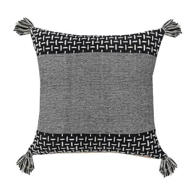 Lr Home Mani Geometric Square Throw Pillow In Black