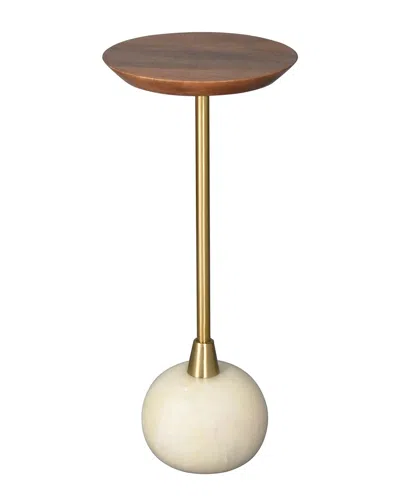 Lr Home Mazzini Modern Marble Base Drink Table In Brown