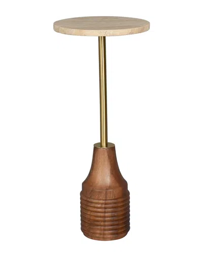 Lr Home Mazzini Modern Marble Drink Table In Brown