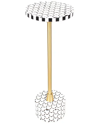 Lr Home Mazzini Modern Mosaic Handmade Drink Table In White