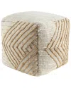 Lr Home Mesa Coastal Braided Abstract Handmade Textured Pouf In Neutral