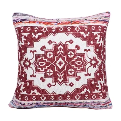 Lr Home Mika Geometric Square Throw Pillow In Red