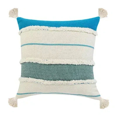 Lr Home Mike Stripe Square Throw Pillow In White