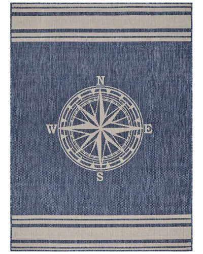 Lr Home Modern Coastal Indoor/outdoor Performance Area Rug In Blue