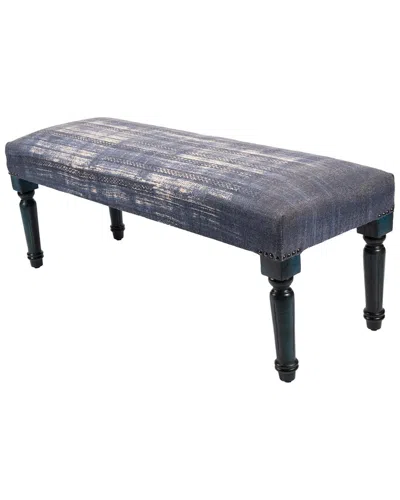 Lr Home Modern Distressed Handmade Accent Bench In Blue