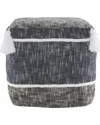 Lr Home Modern Distressed Rope Lined And Tasseled Pouf In Blue