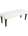 Lr Home Modern Striped Handmade Accent Bench In White