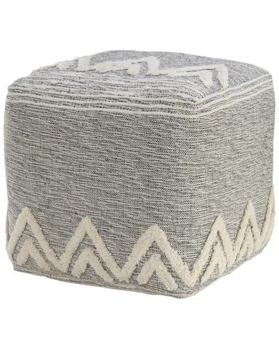 Lr Home Modern Tufted Geometric Peaks Pouf In Multi